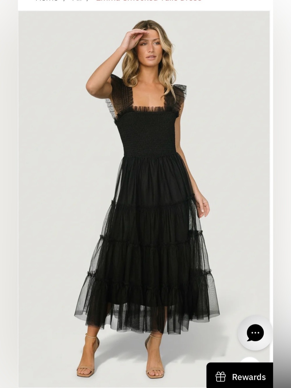 Baltic Born Black Emma Smocked Tulle Dress
